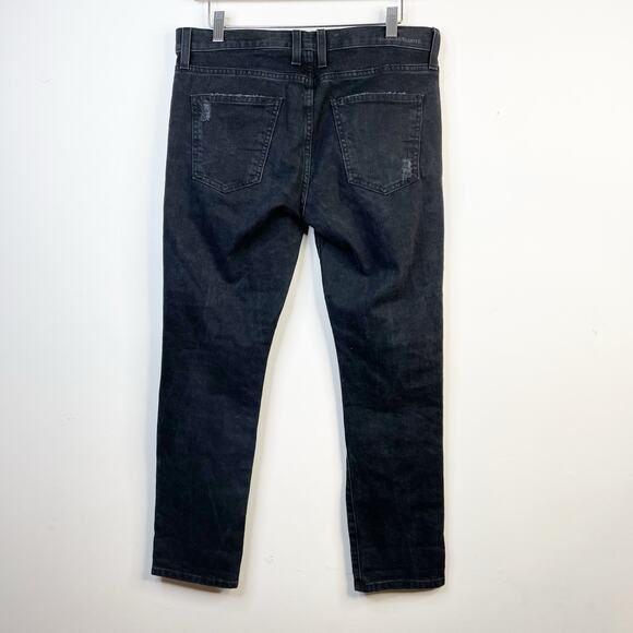 Current Elliott The Fling Black Tattered Ripped Slim boyfriend jeans womens 27 - Picture 6 of 11